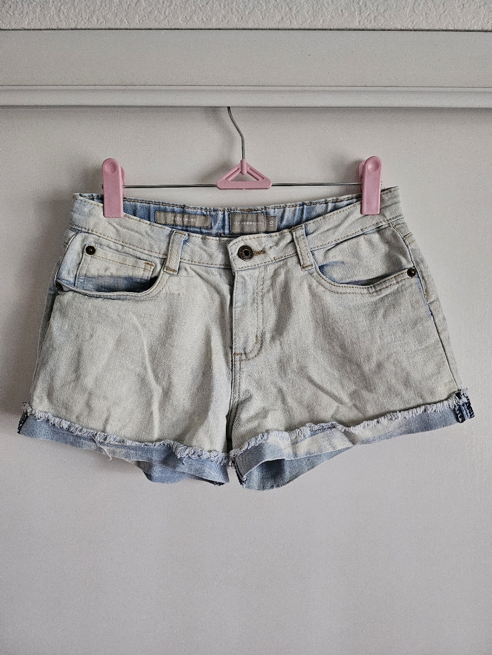 Lucky Brand Riley Jean Short White & blue wash Kids Size 16 Adjustable Waist